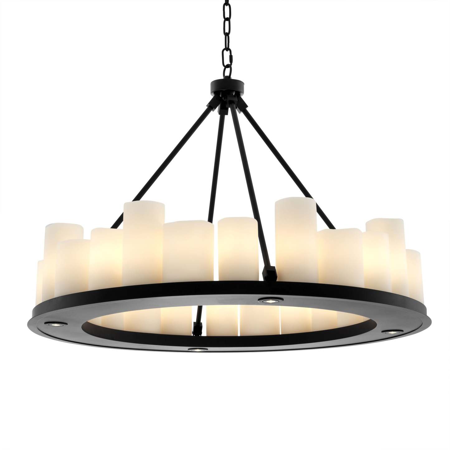 Commodore Ring Modern Chandelier - [Black/Brass]