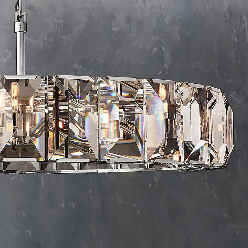 Halow Faceted Crystal Round Chandelier 60"
