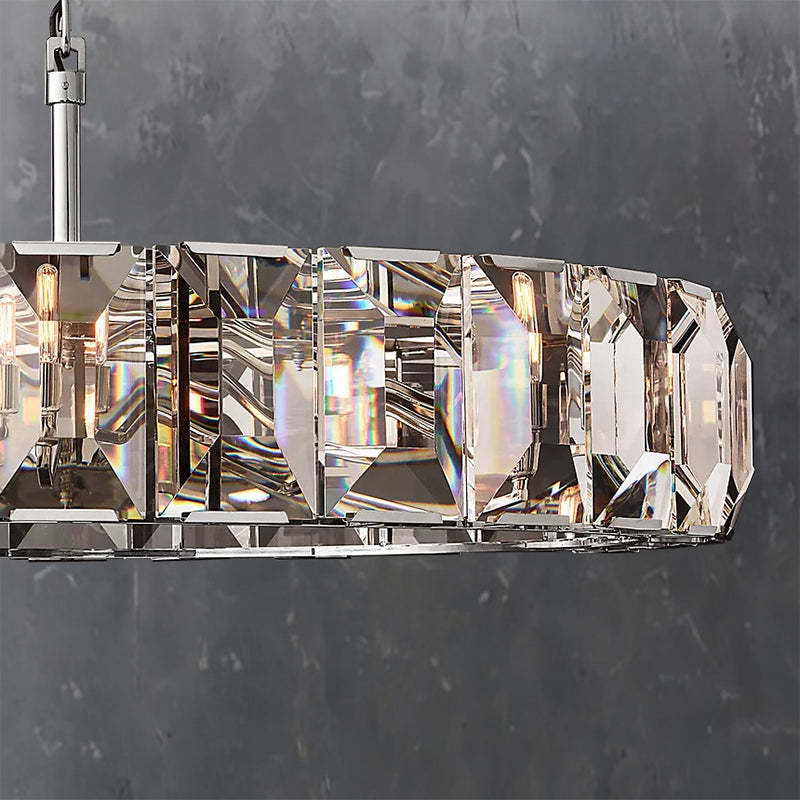 Halow Faceted Crystal Round Chandelier 60"