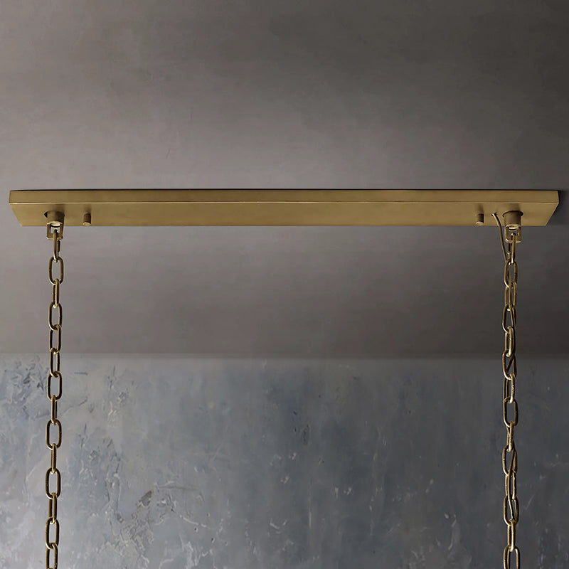 Halow Faceted Crystal Rectangular Chandelier 42"