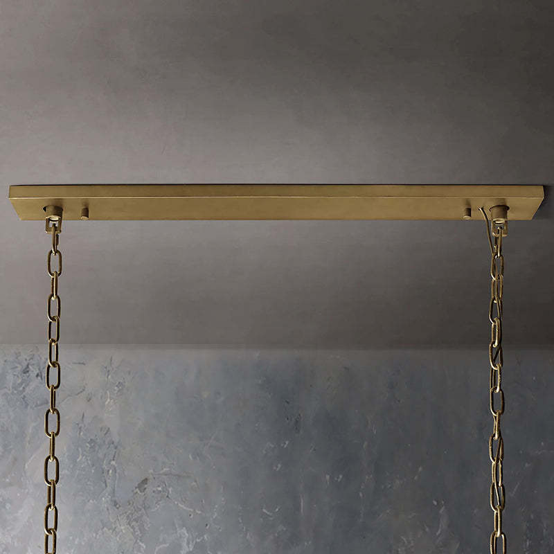 Halow Faceted Crystal Rectangular Chandelier 42"