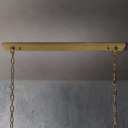 Halow Faceted Crystal Rectangular Chandelier 42"