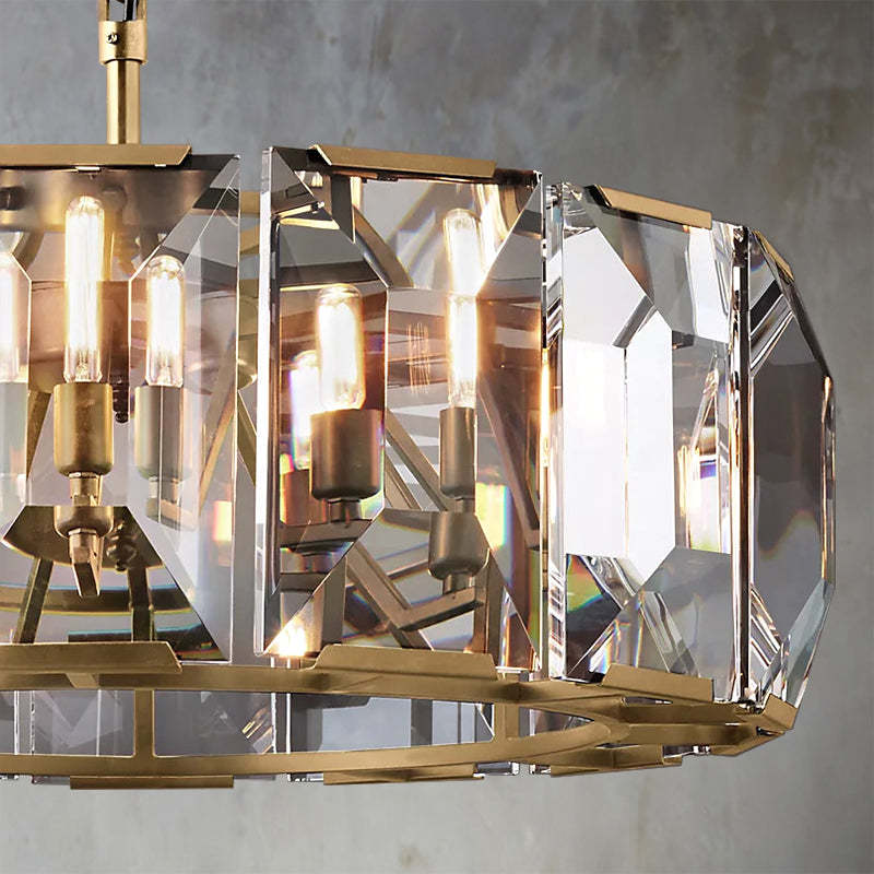 Halow Faceted Crystal Round Chandelier 31"