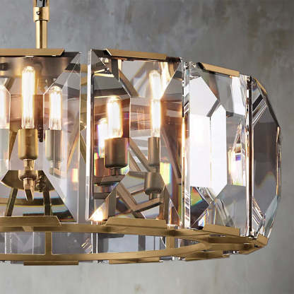 Halow Faceted Crystal Round Chandelier 31"