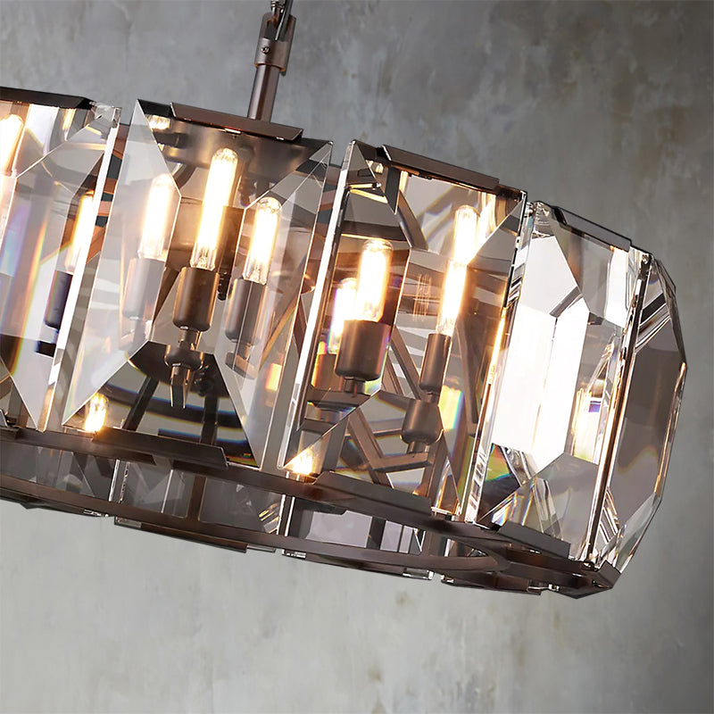 Halow Faceted Crystal Round Chandelier 31"