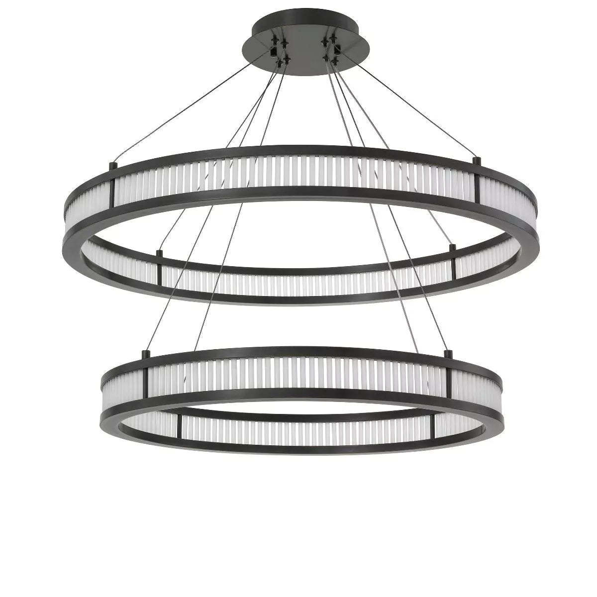 Daming Double Modern Chandelier (Bronze Highlight & Frosted Glass Finish) 