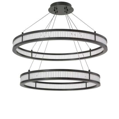 Daming Double Modern Chandelier (Bronze Highlight & Frosted Glass Finish) 