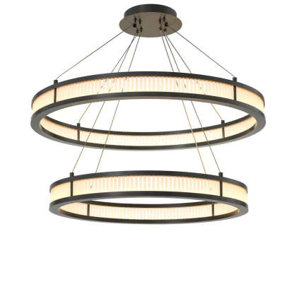 Daming Double Modern Chandelier (Bronze Highlight & Frosted Glass Finish) 