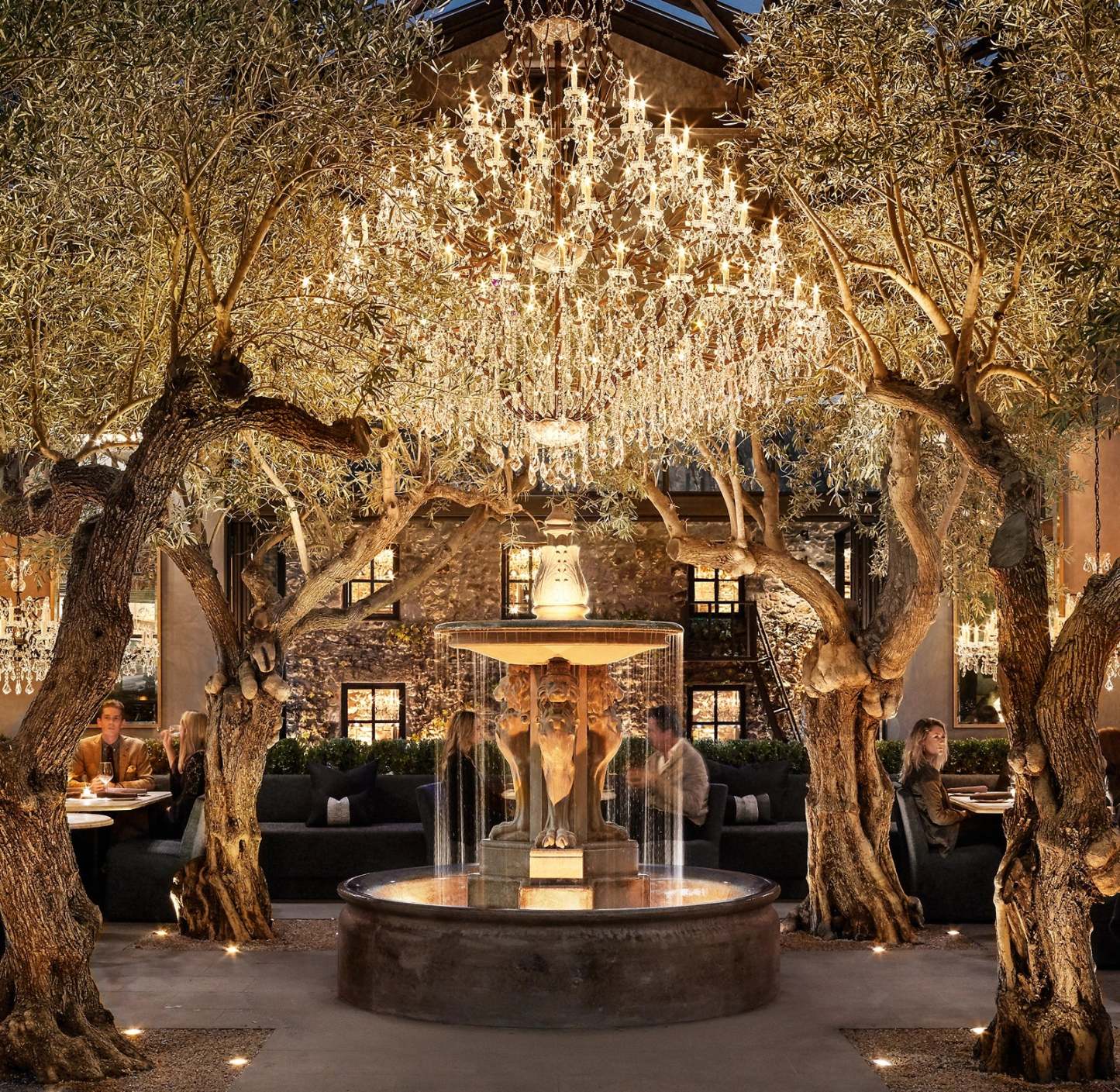 Roococo Iron & Crystal Round Chandelier 101"