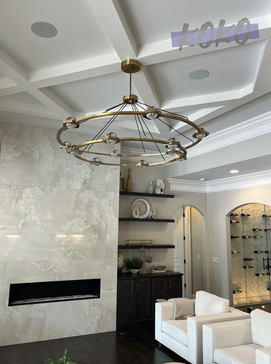 Eclatant Crystal Ball 2-Tier Round Chandelier 60"