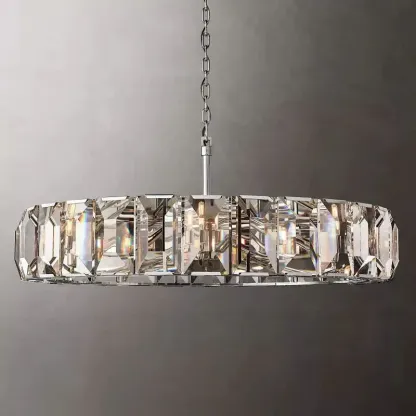 Halow Faceted Crystal Round Chandelier 60"