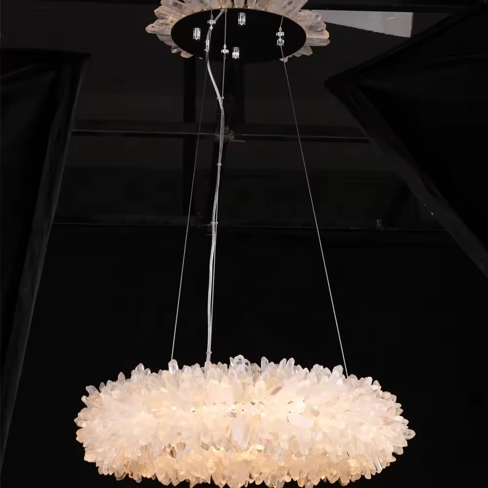 Rock Crystal Halo Modern Chandelier