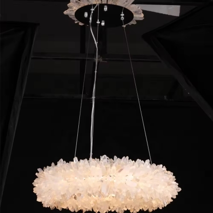 Rock Crystal Halo Modern Chandelier