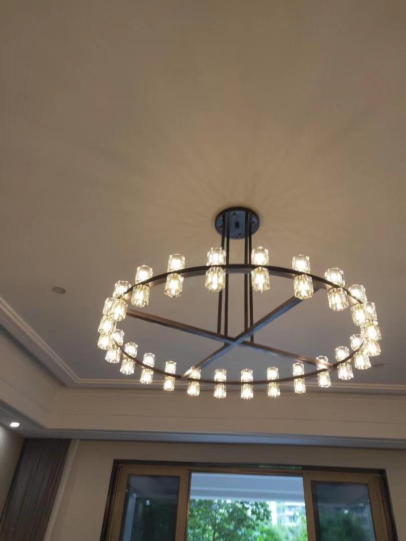 Arcades Led Round Chandelier For Crystal Cup 60"