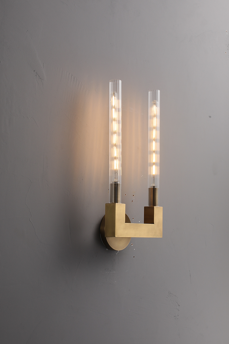 Vertical Linear Candlestick Double Head Wall Sconce