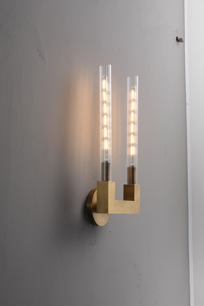 Vertical Linear Candlestick Double Head Wall Sconce