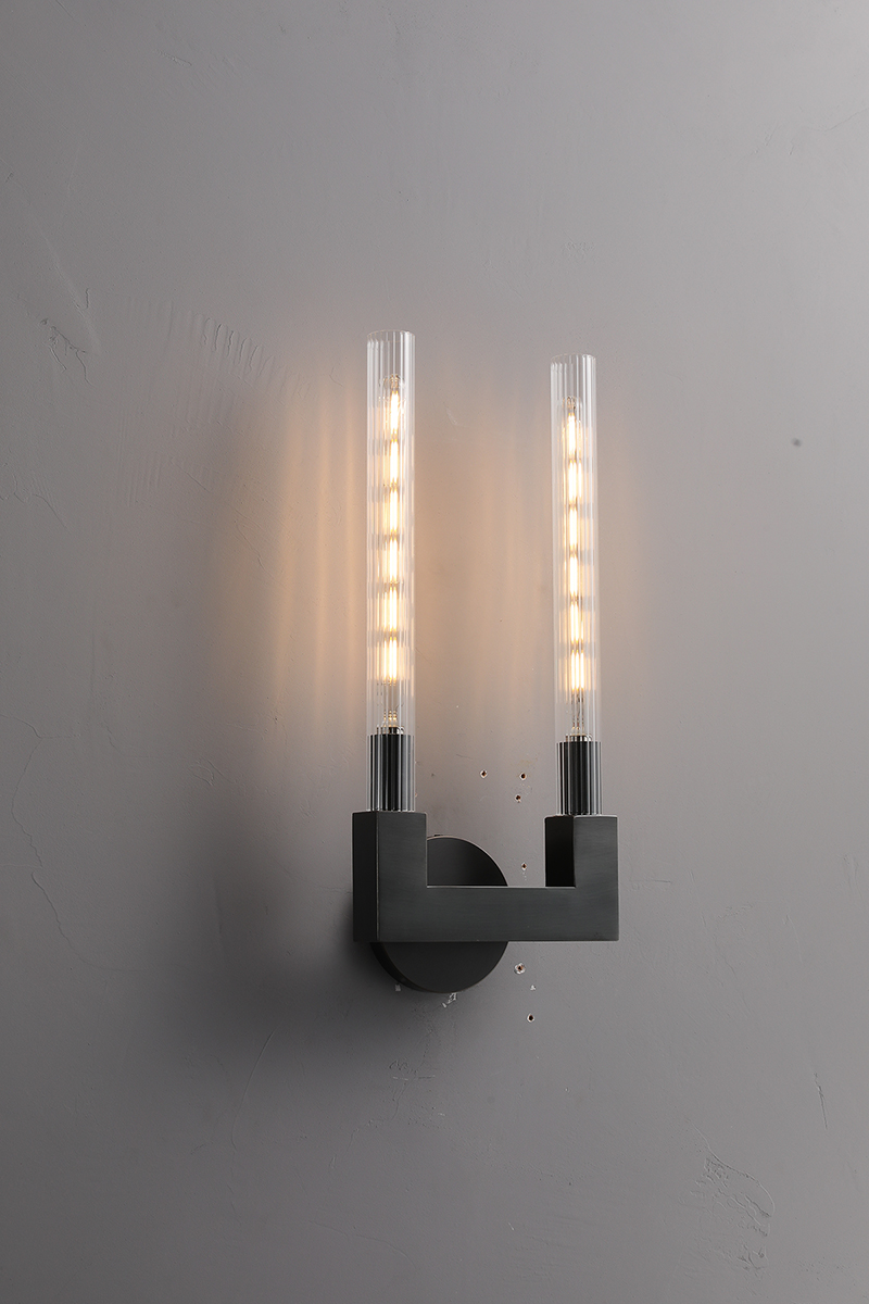 Vertical Linear Candlestick Double Head Wall Sconce