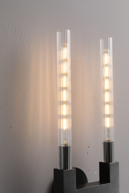 Vertical Linear Candlestick Double Head Wall Sconce