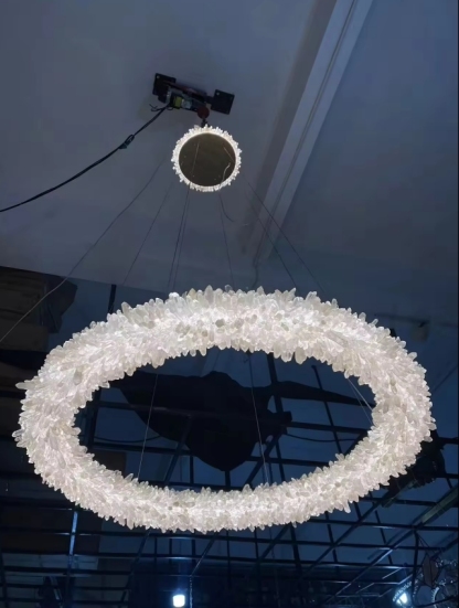 Rock Crystal Halo Modern Chandelier