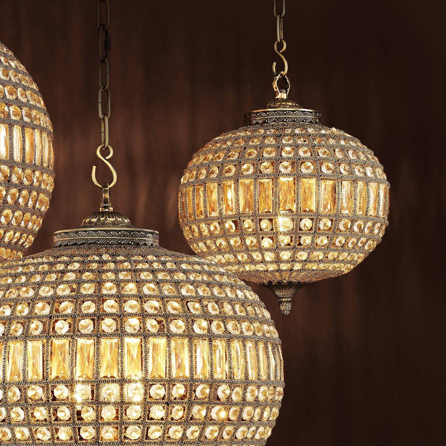 Kasbah Oval S Modern Brass Chandelier - [Brass] 