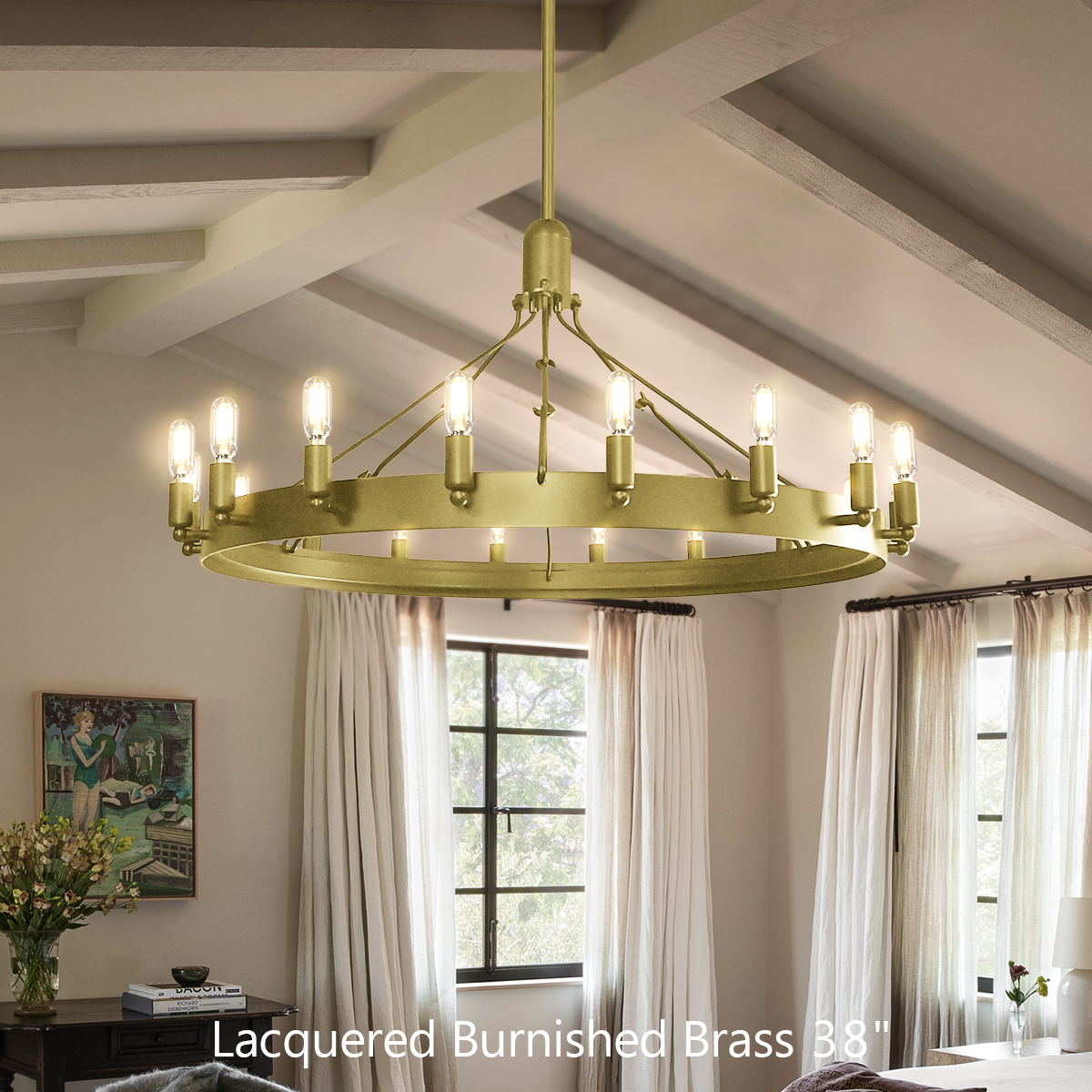 Camin Vintage Filament Round Chandelier 38"