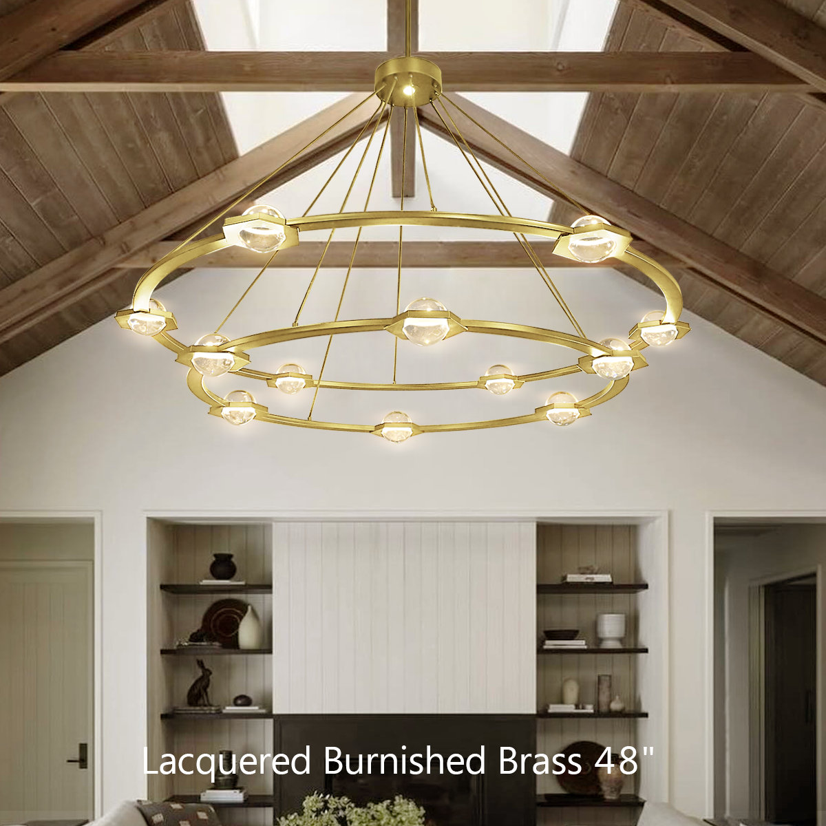 Eclatanti Crystal Ball 2-Tier Round Chandelier 48"