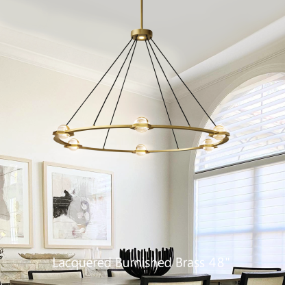 Eclatanti Crystal Ball Round Chandelier 48"