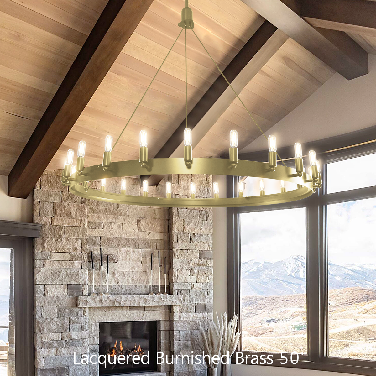 Camin Vintage Filament Round Chandelier 50"