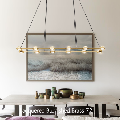 Eclatanti Crystal Ball Rectangular Chandelier 54" 72"