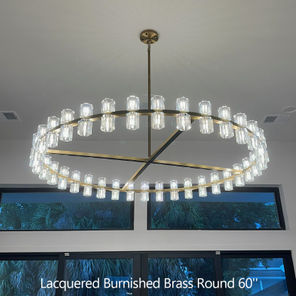 Arcades Led Round Chandelier For Crystal Cup 60"