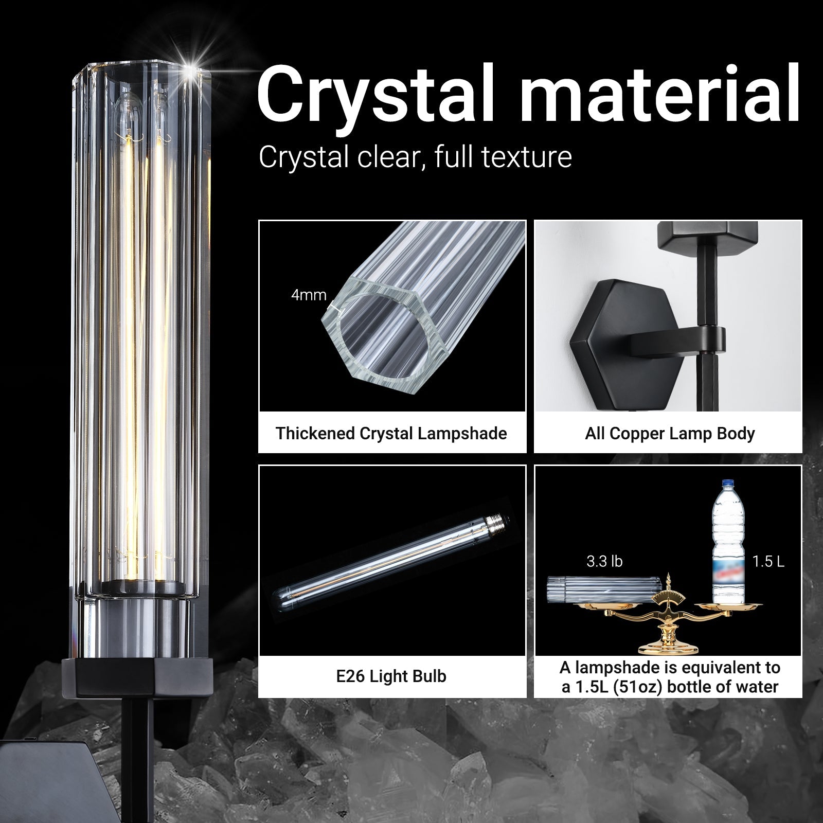 Lambert Polygonal Crystal Series Wall Sconce