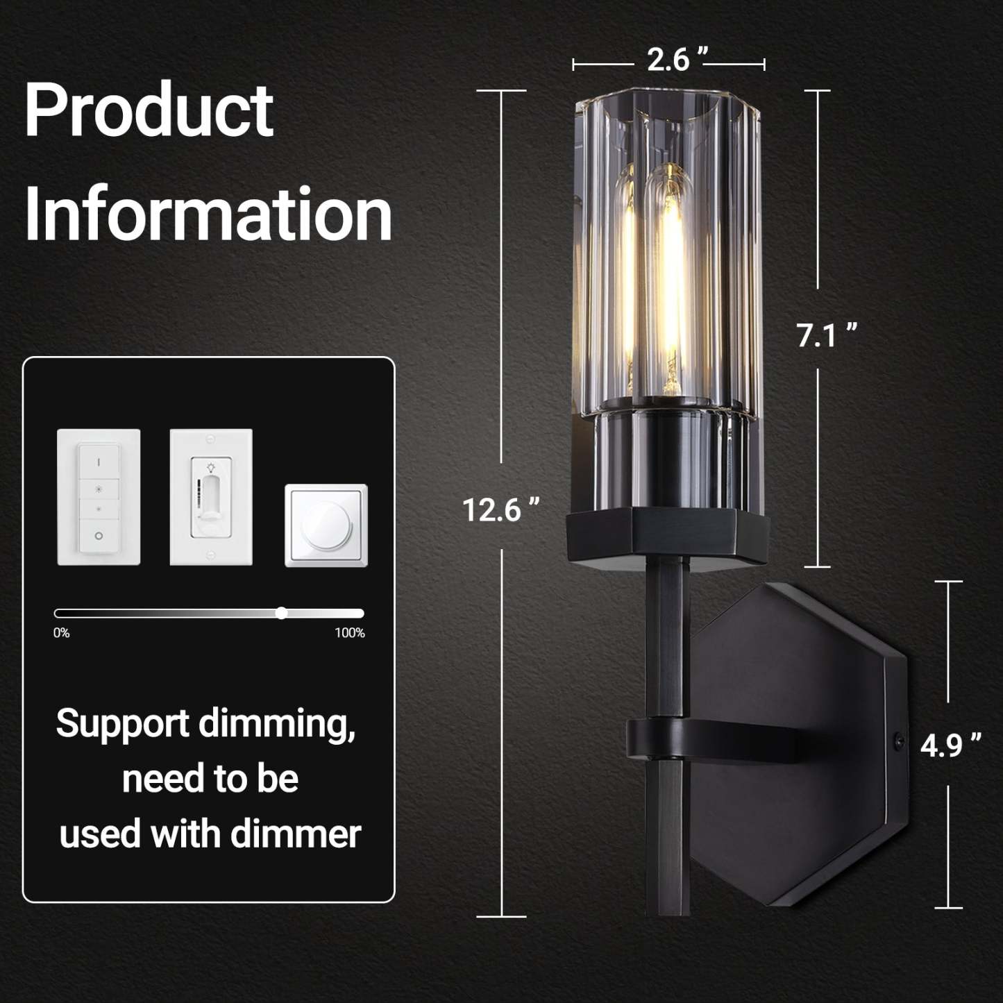 Lambert Polygonal Crystal Series Wall Sconce