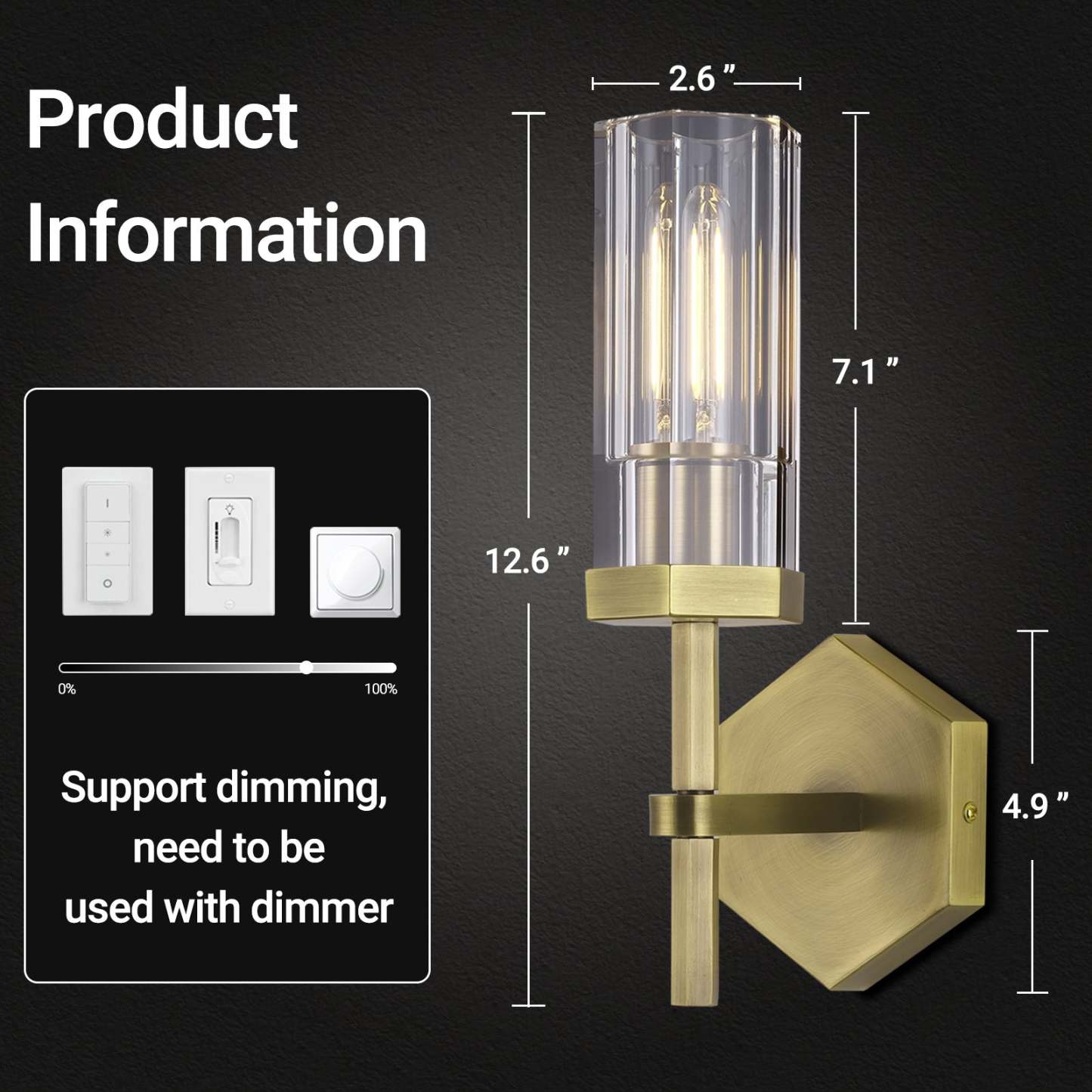 Lambert Polygonal Crystal Series Wall Sconce