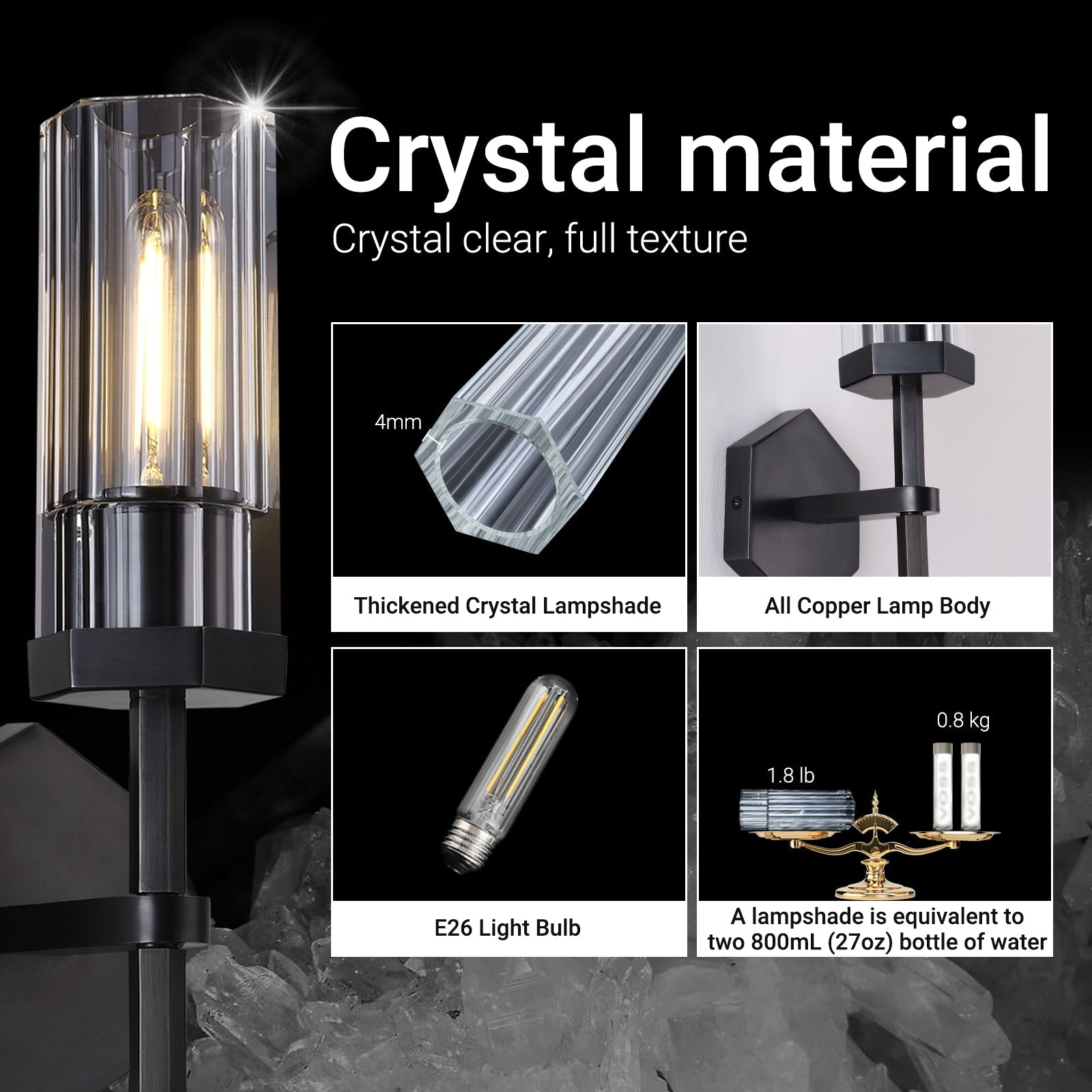 Lambert Polygonal Crystal Series Wall Sconce