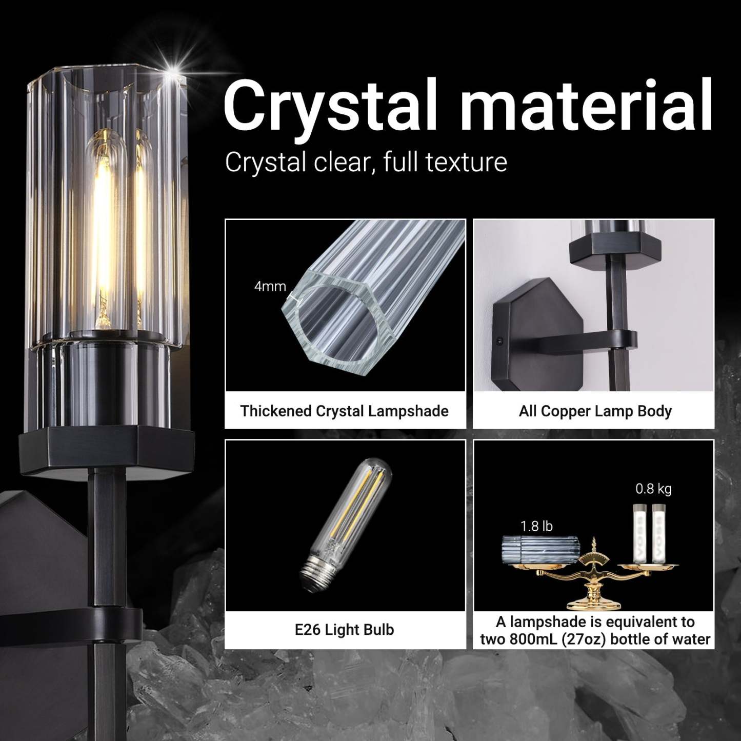 Lambert Polygonal Crystal Series Wall Sconce