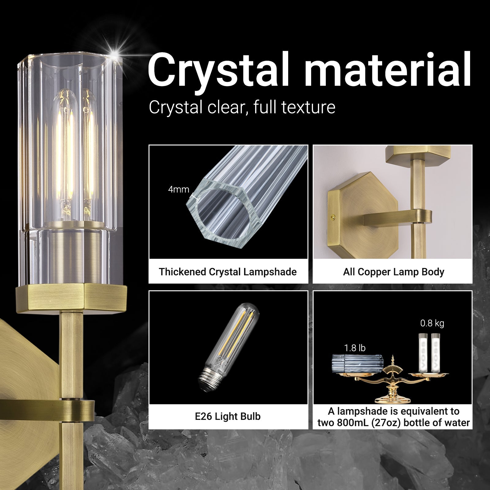 Lambert Polygonal Crystal Series Wall Sconce