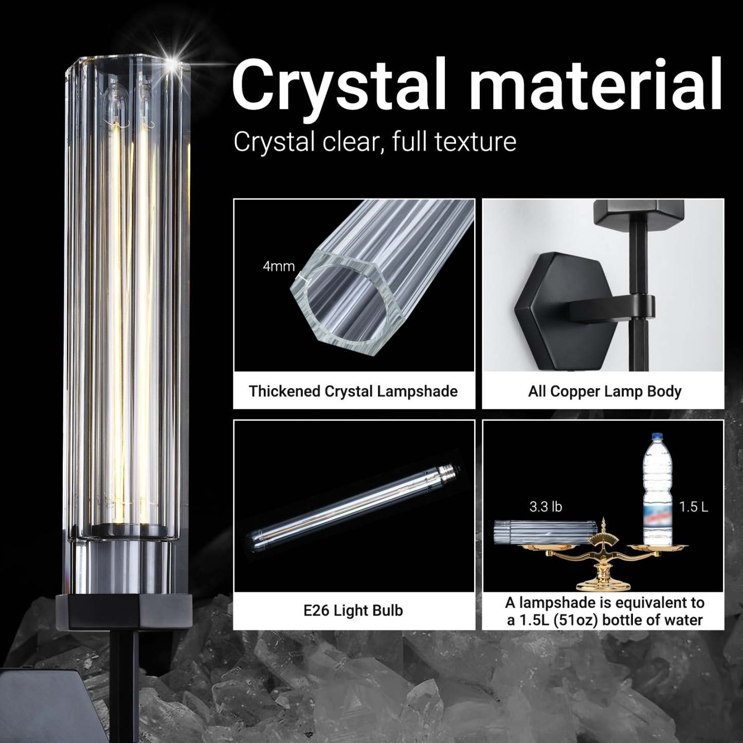 Lambert Polygonal Crystal Series Wall Sconce