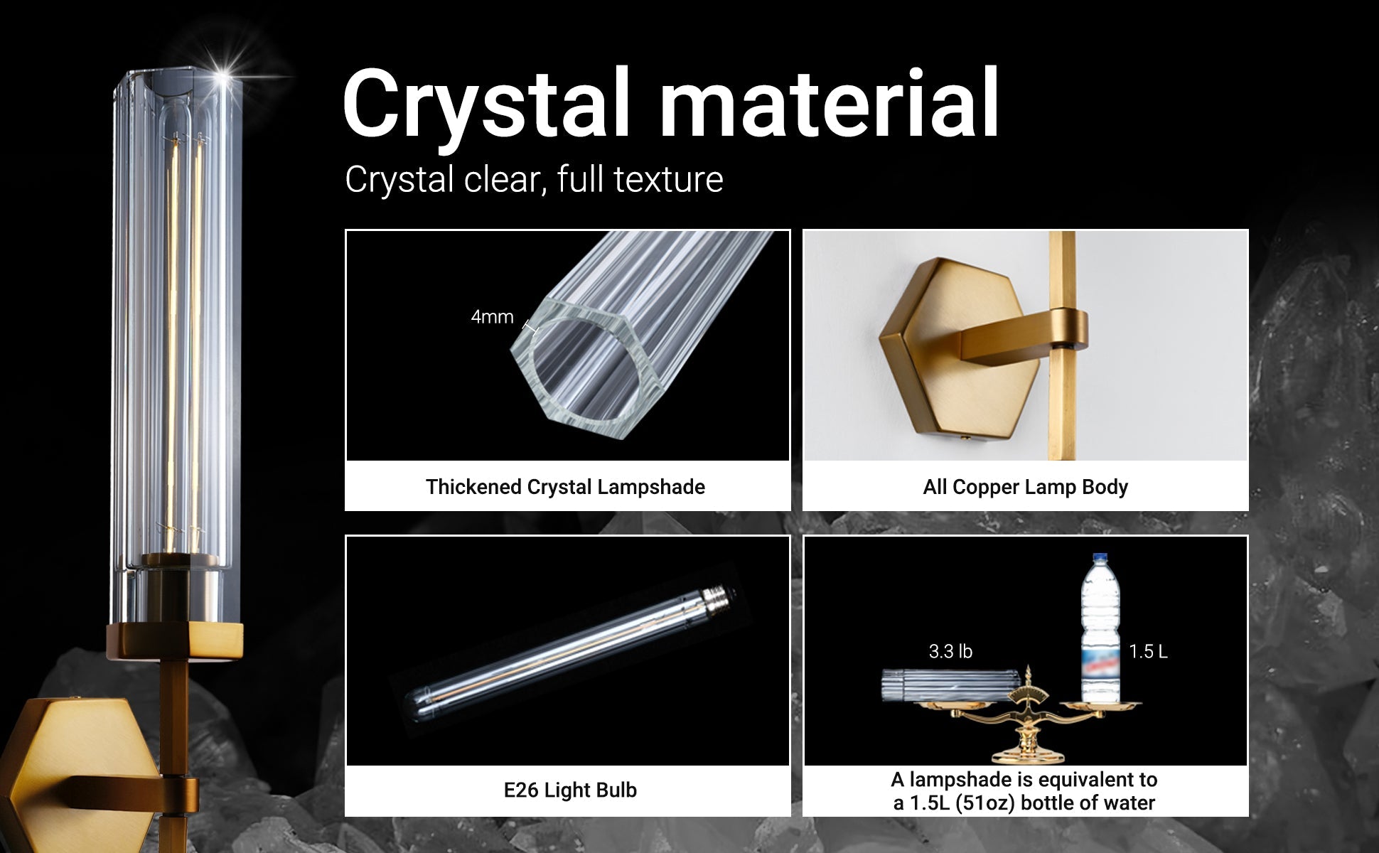 Lambert Polygonal Crystal Series Wall Sconce