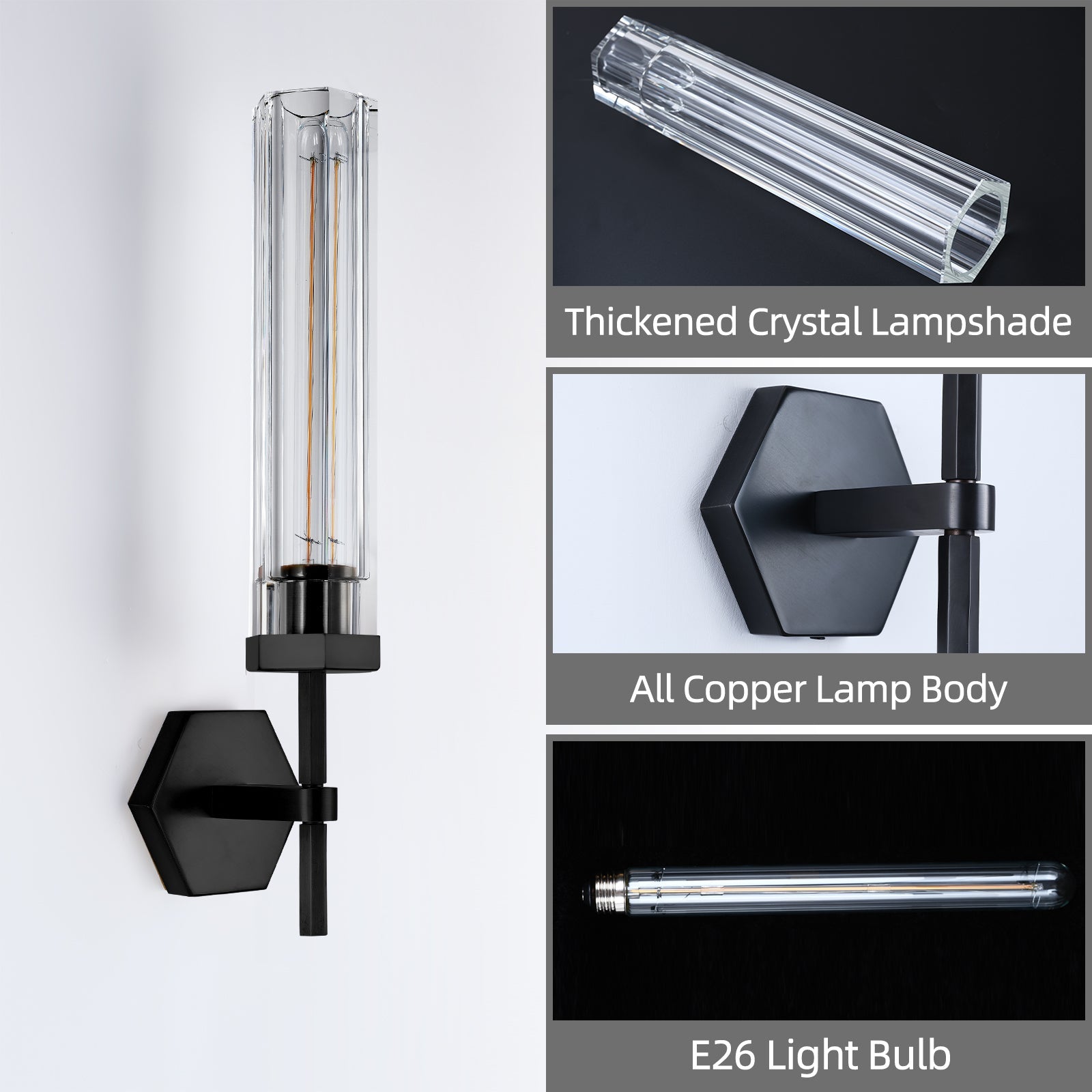 Lambert Polygonal Crystal Series Wall Sconce