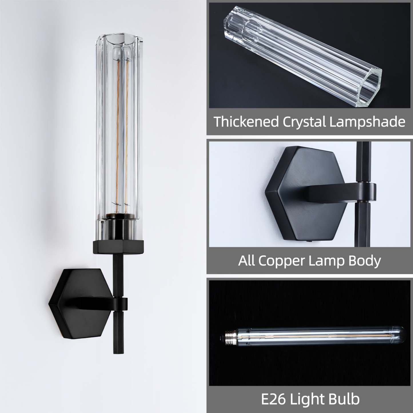 Lambert Polygonal Crystal Series Wall Sconce