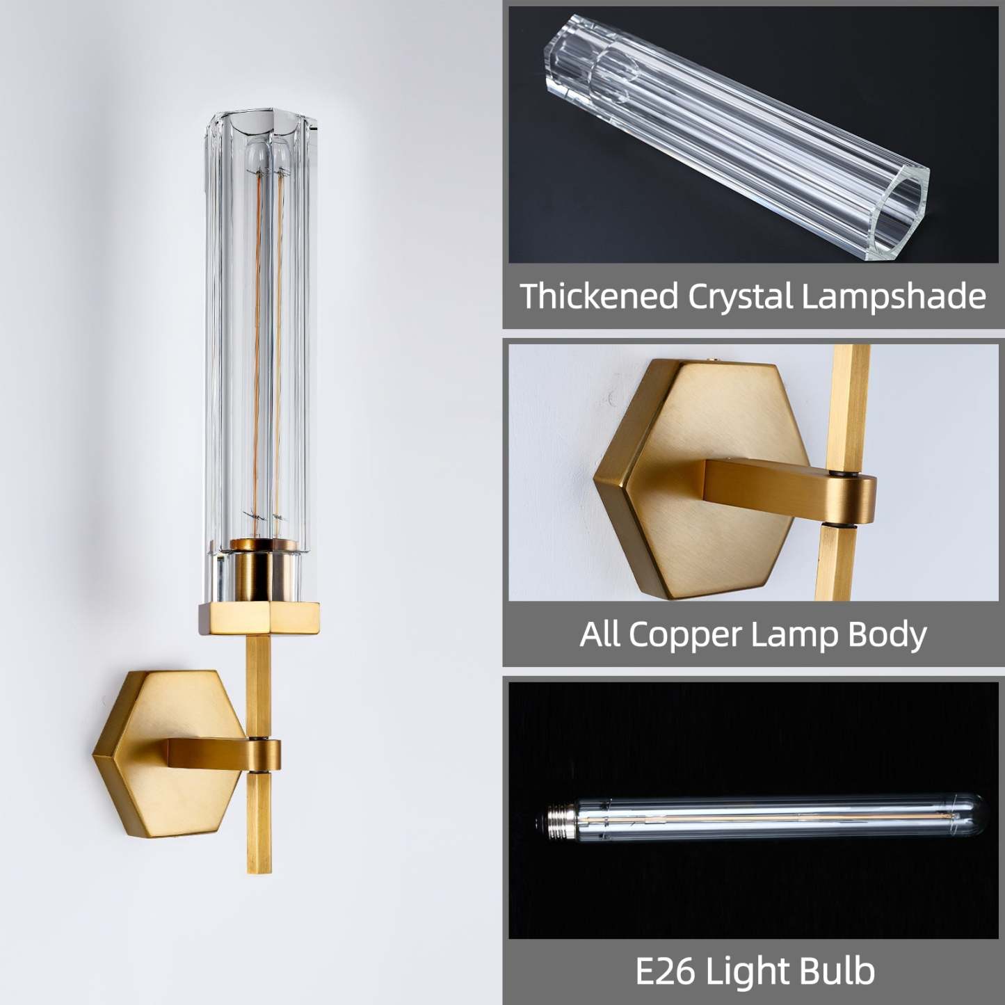 Lambert Polygonal Crystal Series Wall Sconce