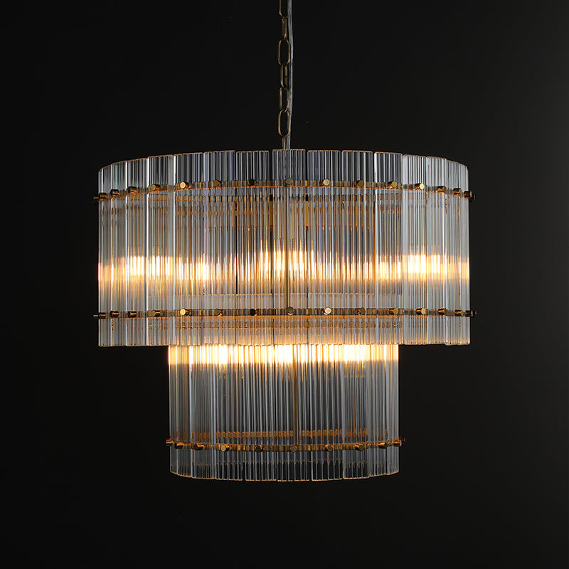 San Marc Handmade Glass 2-Tier Round Chandelier 22"