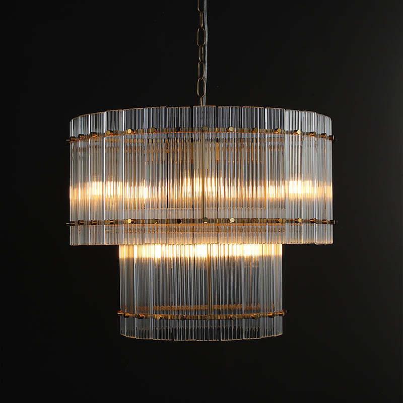 San Marc Handmade Glass 2-Tier Round Chandelier 22"