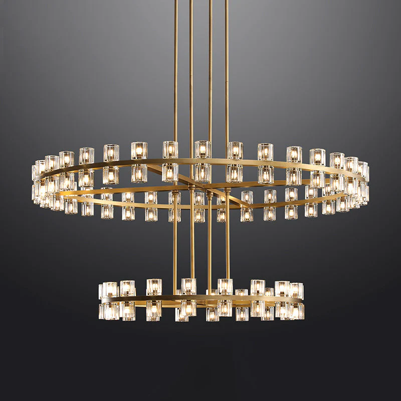 Arcachon Led Round Two-Tier Chandelier For Crystal Cup 60"
