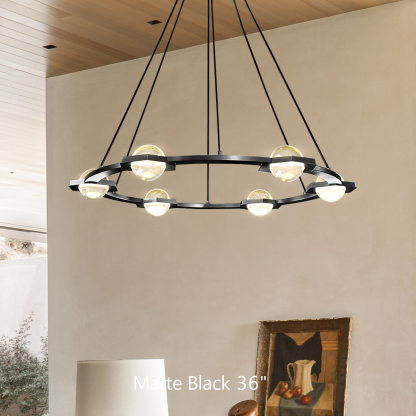 Eclatanti Crystal Ball Round Chandelier 36"