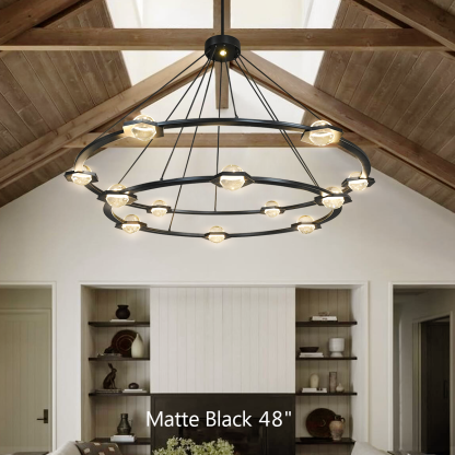 Eclatanti Crystal Ball 2-Tier Round Chandelier 48"