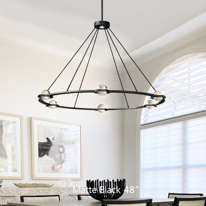 Eclatanti Crystal Ball Round Chandelier 48"