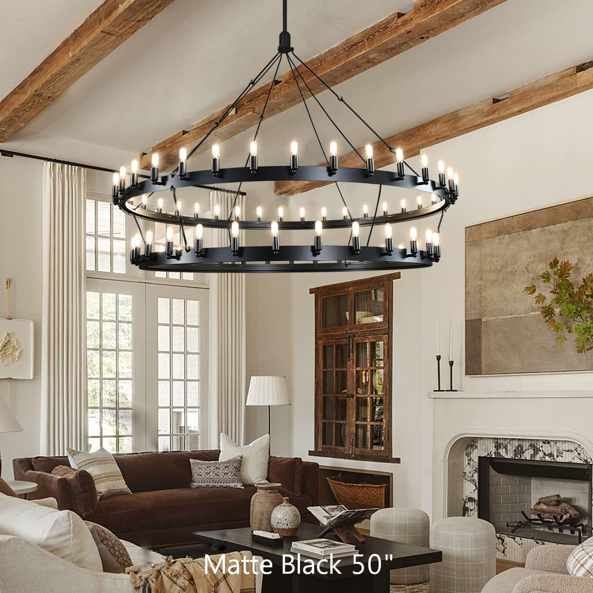 Camin Vintage Filament 2-Tier Round Chandelier