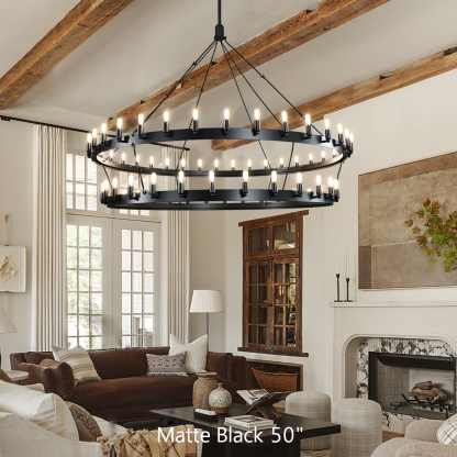 Camin Vintage Filament 2-Tier Round Chandelier