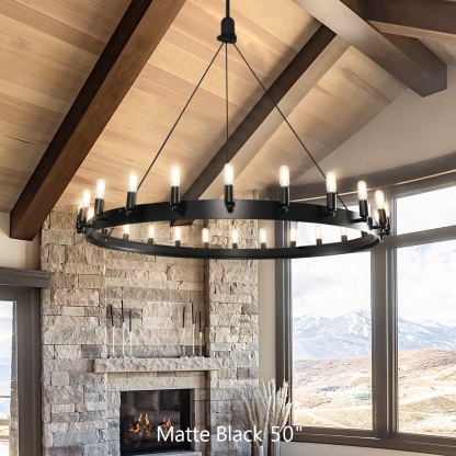 Camin Vintage Filament Round Chandelier 50"